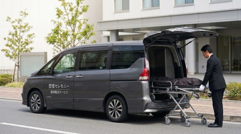 遺体を搬送してる所